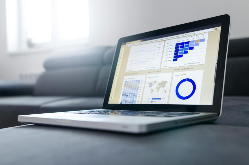 The analytics screen of an incentive management platform on a laptop