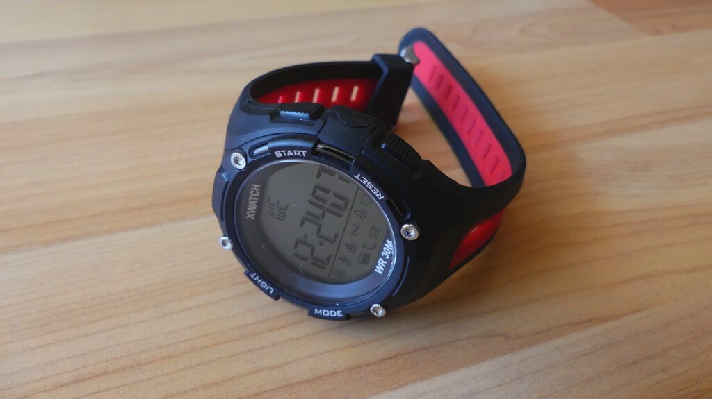  Athletic watch with a step counter