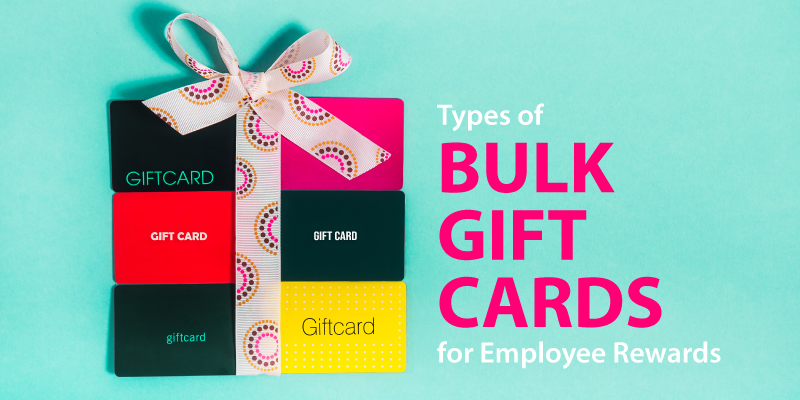 Different types of bulk gift cards available for employee incentive programs.